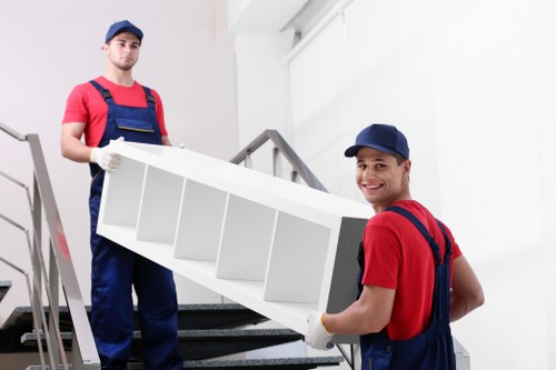 Packing and organising workplace equipment during a Kennington office move