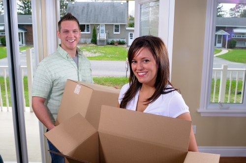 Man with van service discussing a moving concern