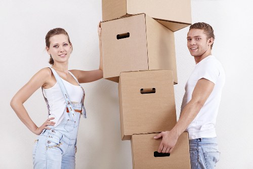 Moving day checklist and prepared boxes for removals in Kennington