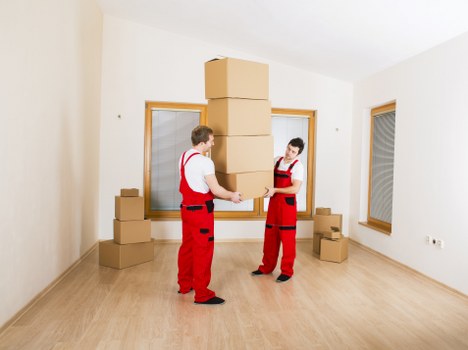 Removal van loaded for a house move in Kennington